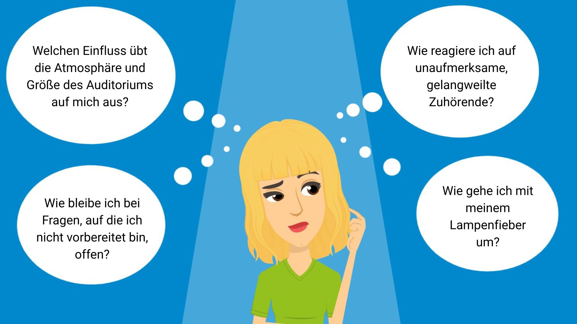 Das Bild zeigt, wie eine Teilnehmerin sich Gedanken zu kontextbezogenen Problemstellungen macht.