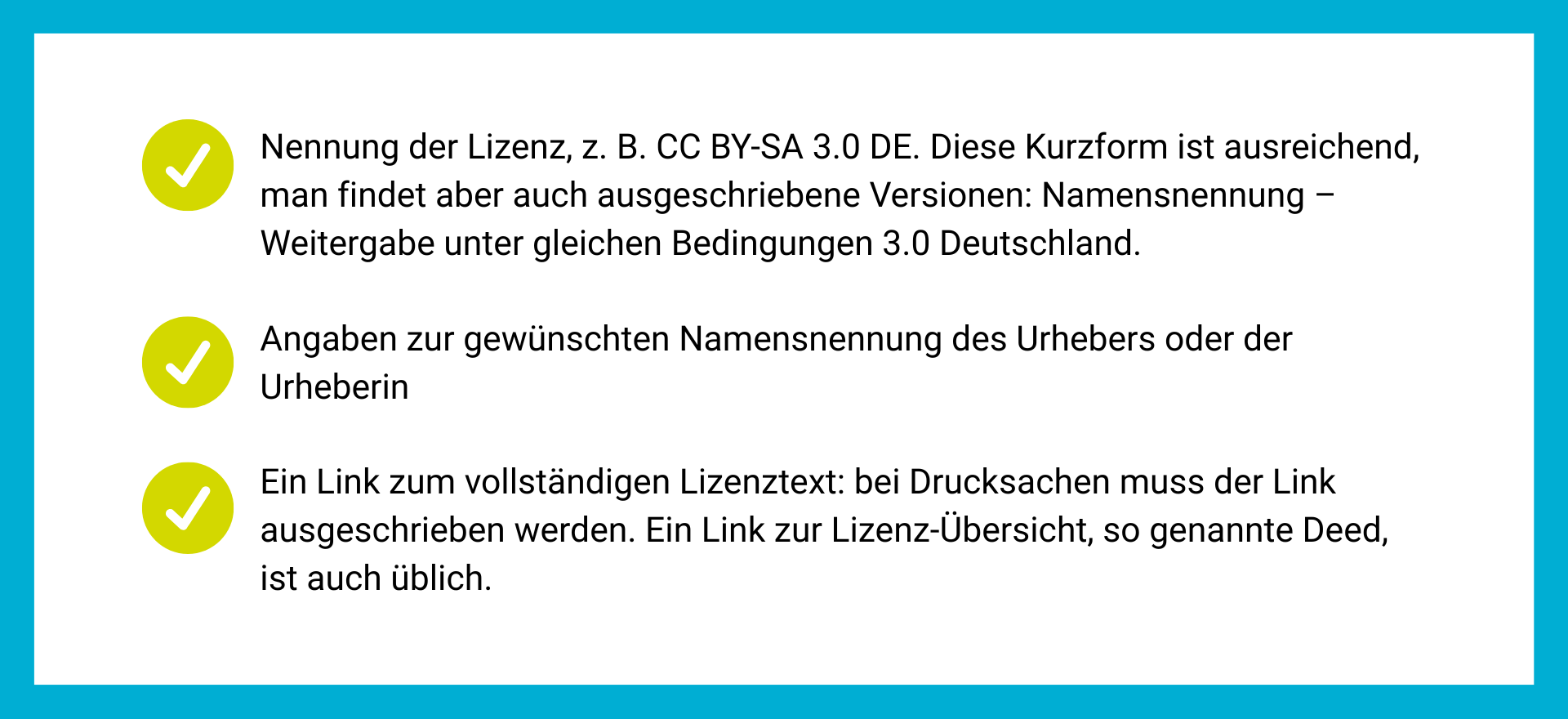 Das Bild zeigt 3 Punkte, die es bei der Kennzeichnung zu beachten gilt.