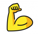 Emoticon: muskelspielender Arm