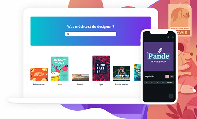 Das Bild zeigt einen Screenshot von der Website von Canva.